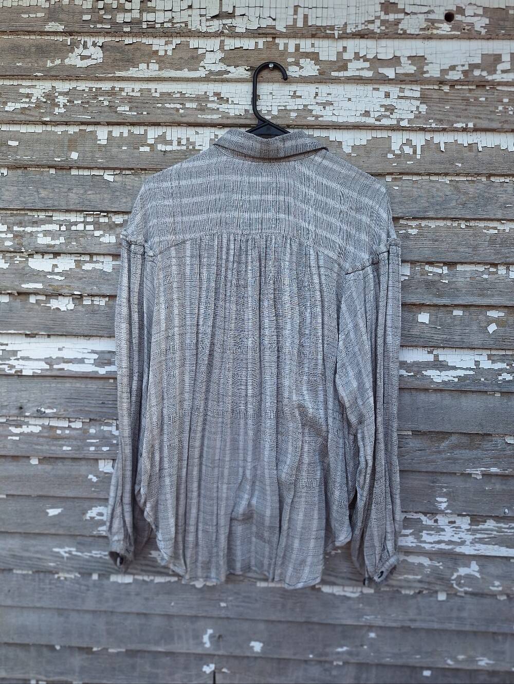 Free People Headed to the Highlands Grey Button-Front Women’s Shirt Size Medium - Picture 5 of 7